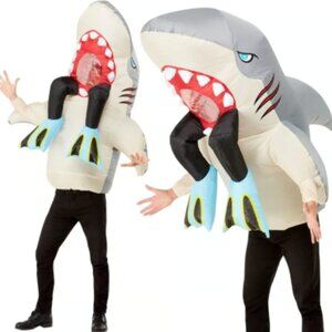Inflatable Grey Shark Diver Costume Adult Blow Up Novelty Stag - Halloween - New